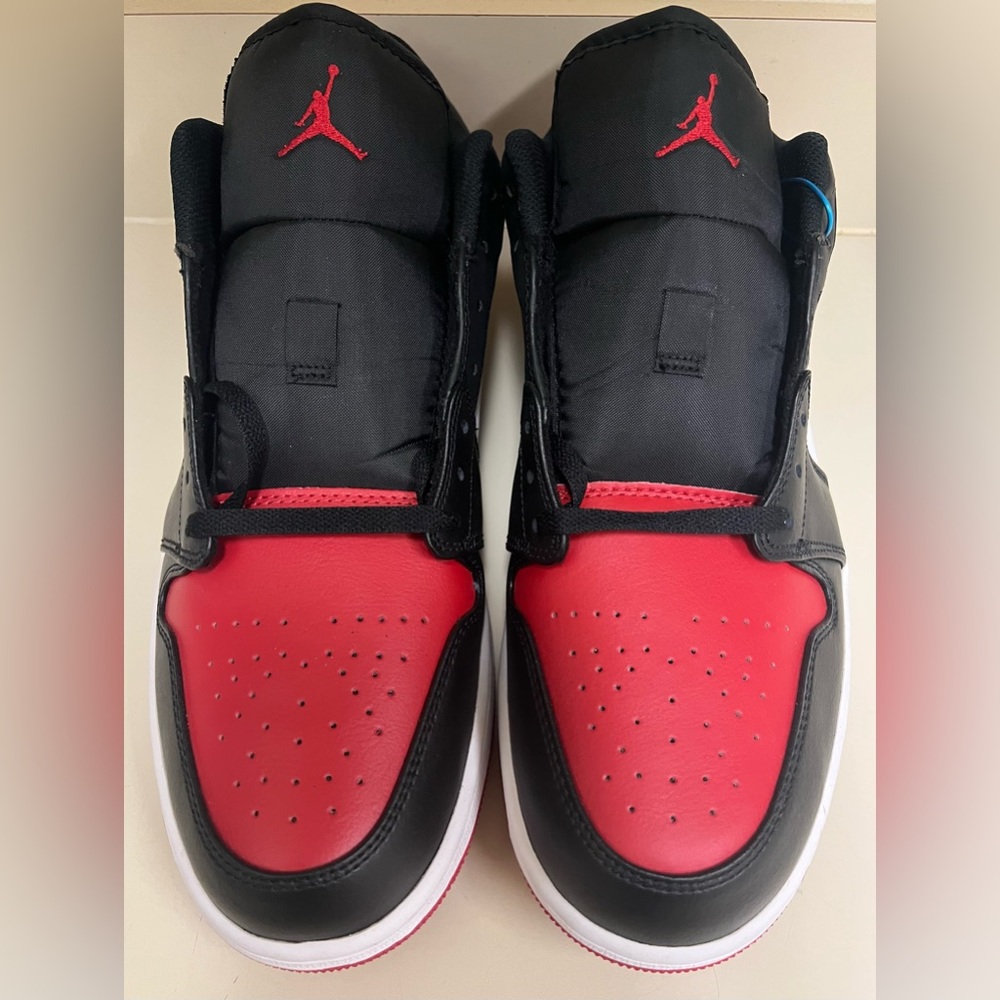 Jordan 1 Bred Toe 2.0, Black, White, and Red, Size 14, New - Picture 3 of 14